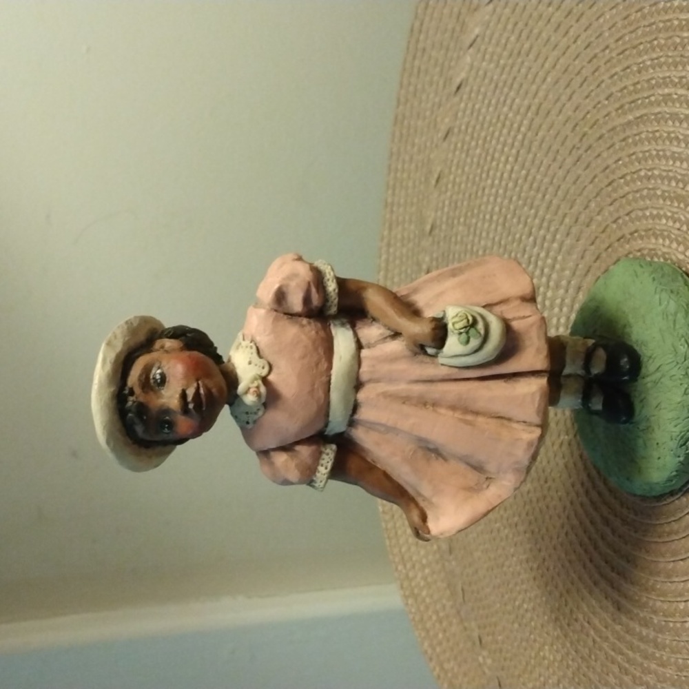 Vintage Little Black Child In Her Sunday Best Dress.